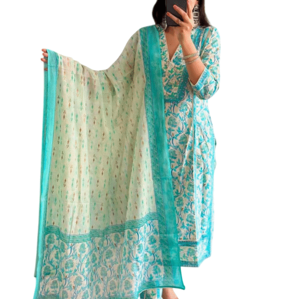 Floral Essence ? Women's Embroidered Cotton Dress with Printed Detailing (XL)