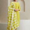 Women?s Traditional Cotton Kurta Palazzo Suit with Dupatta(XL) - Image 7